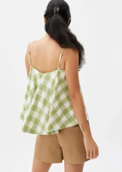Gingham V-neck Swing Camisole Top