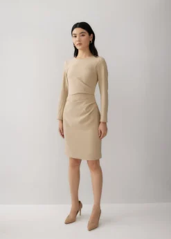 Giovanne Pleat Pencil Dress