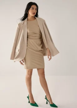 Giovanne Pleat Pencil Dress