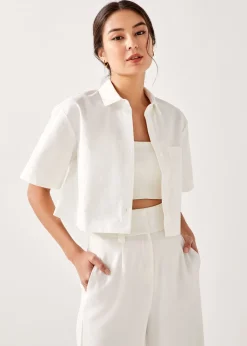 Gisele Cropped Shirt Top