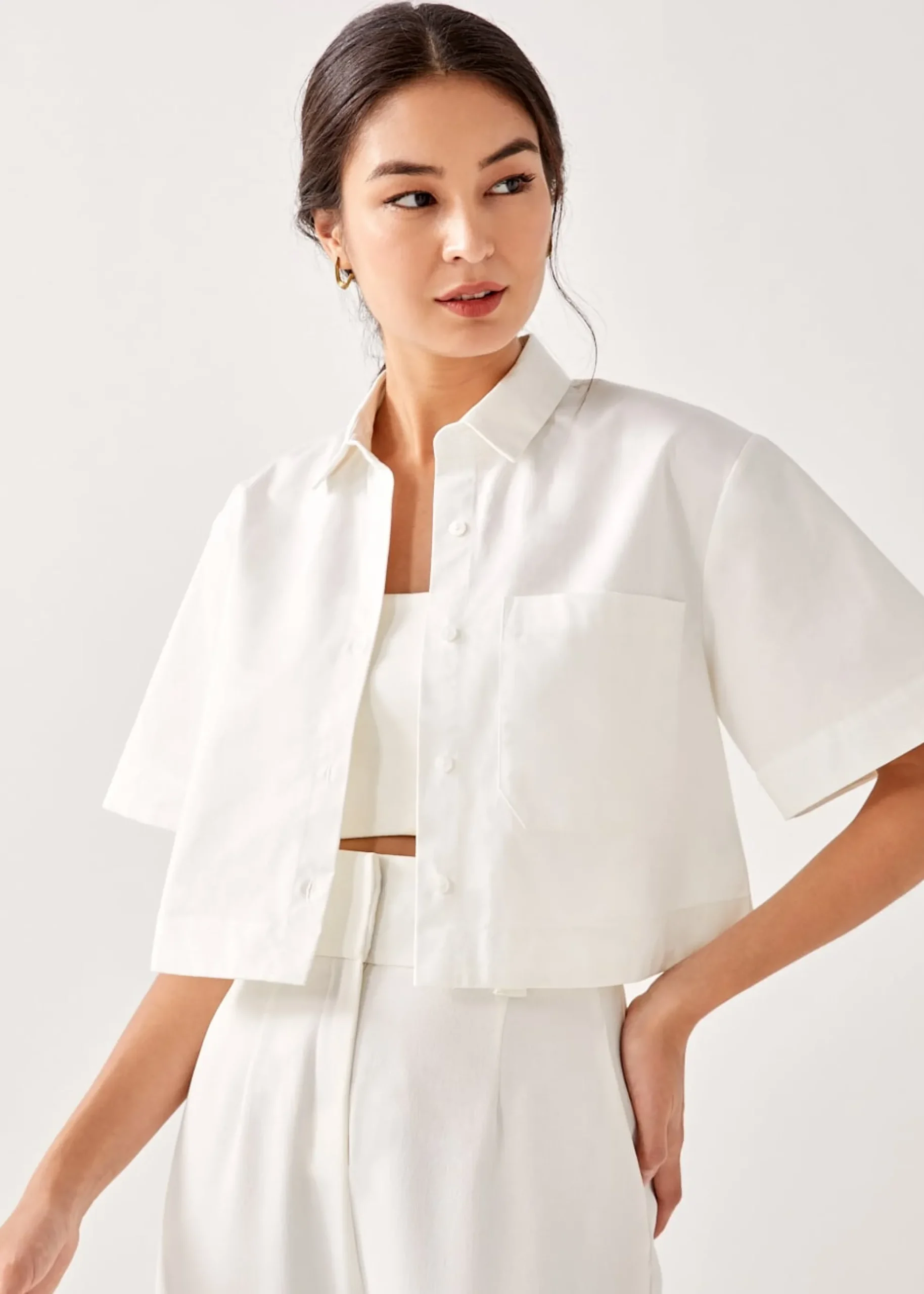 Gisele Cropped Shirt Top