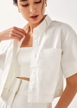 Gisele Cropped Shirt Top