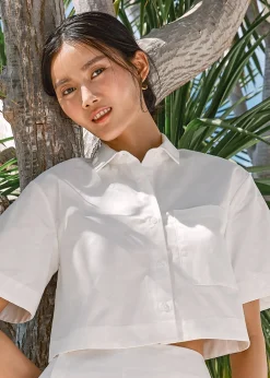Gisele Cropped Shirt Top