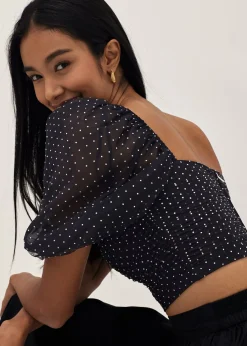 Gisele Polka Dot Bustier Top
