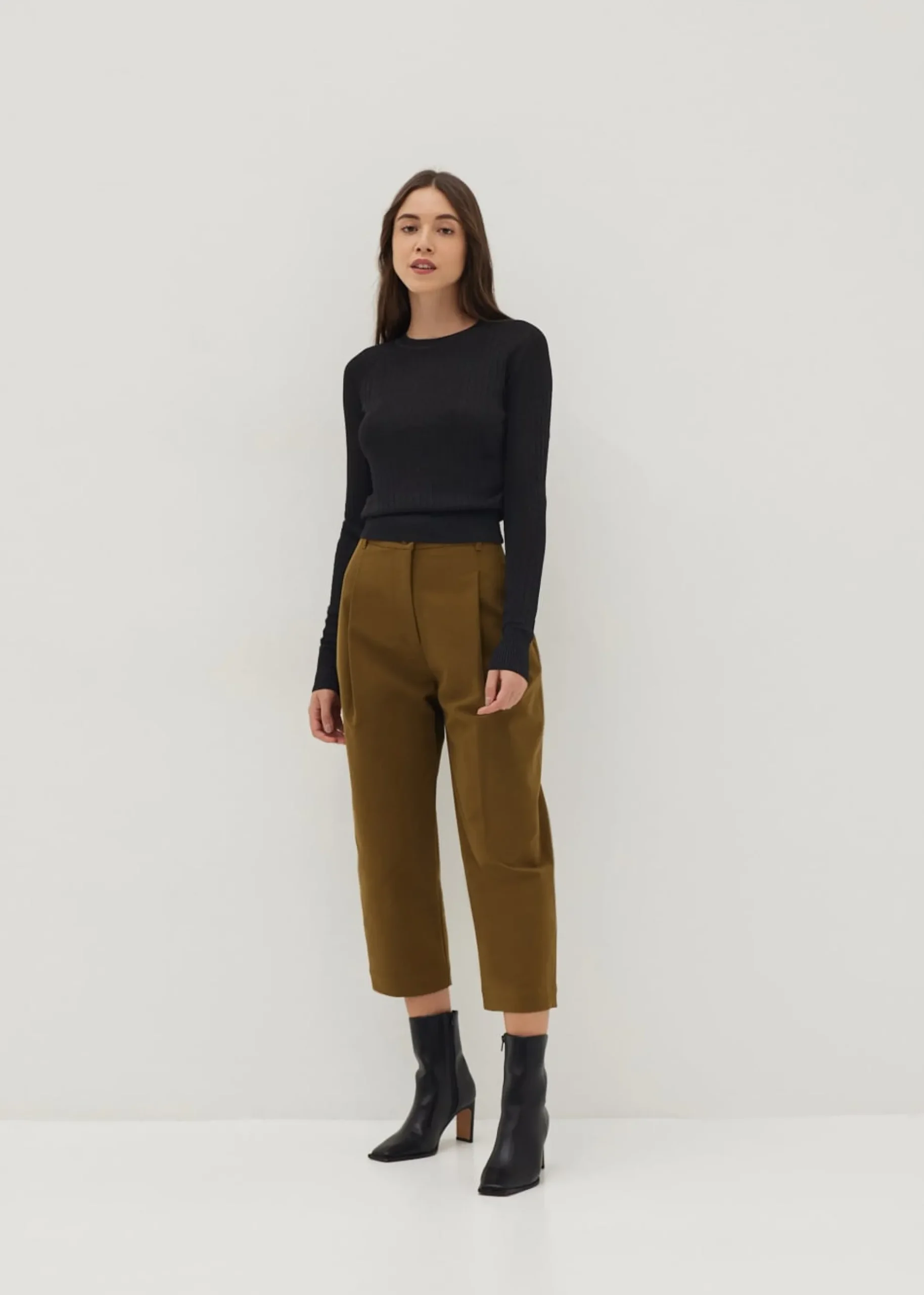 Glitter Ribbed Knit Long Sleeve Top
