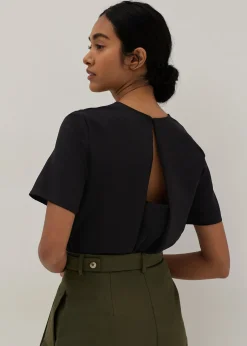 Grace Open Back Pleat Blouse