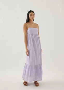 Graciela Padded Broderie Peplum Dress