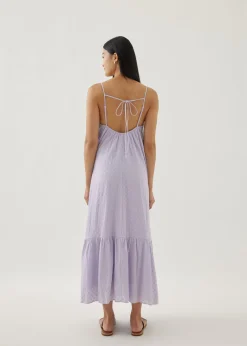 Graciela Padded Broderie Peplum Dress