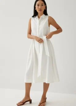 Graziela Collared Trapeze Midi Dress