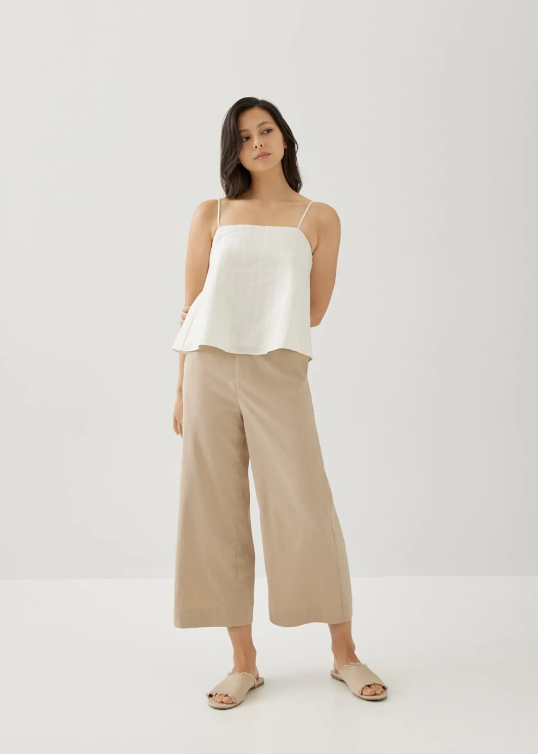 Gretel Striped Linen Tie Back Camisole
