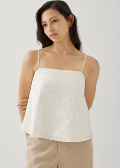 Gretel Striped Linen Tie Back Camisole