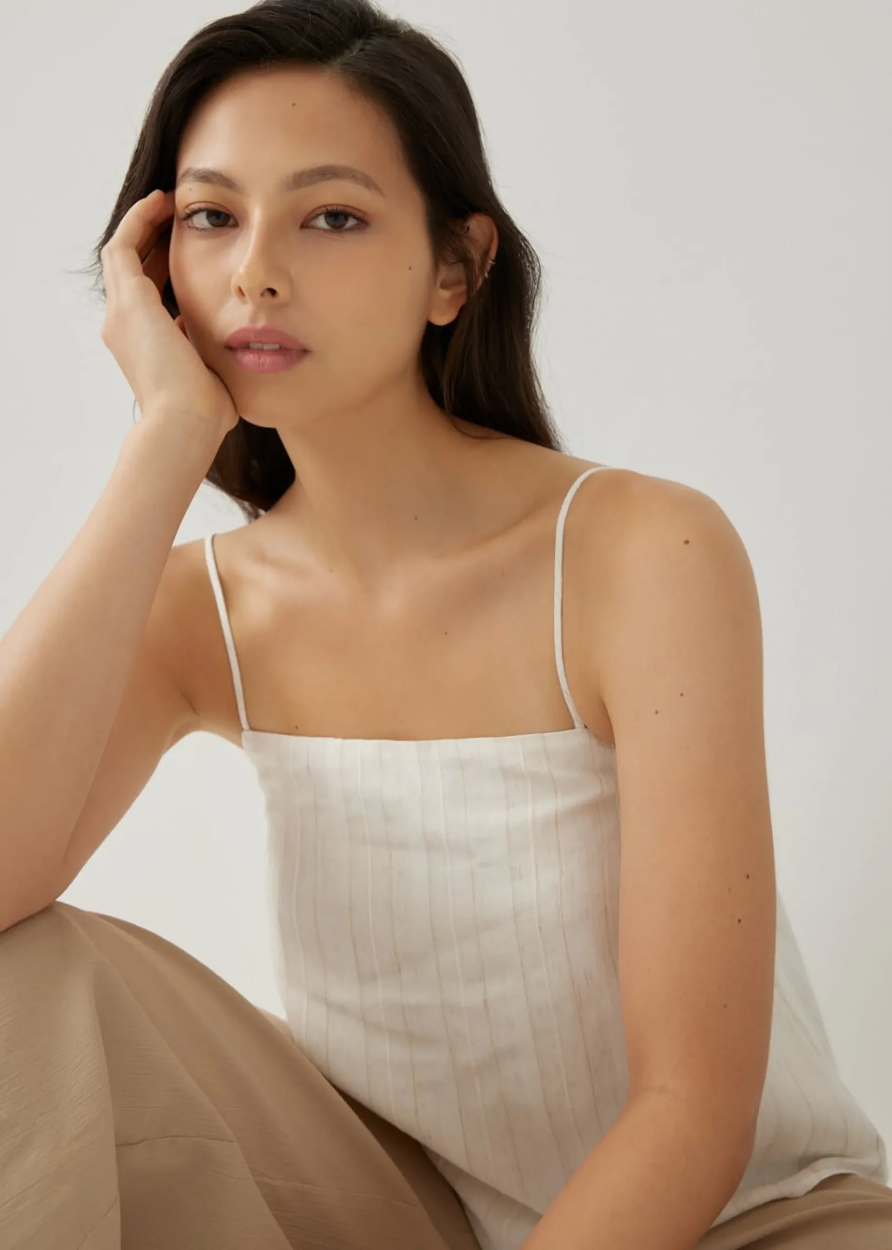 Gretel Striped Linen Tie Back Camisole