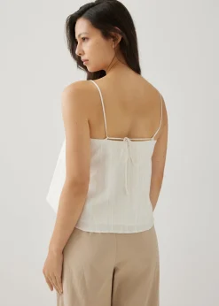 Gretel Striped Linen Tie Back Camisole