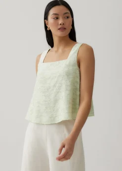 Guianna Textured Square Neck Top
