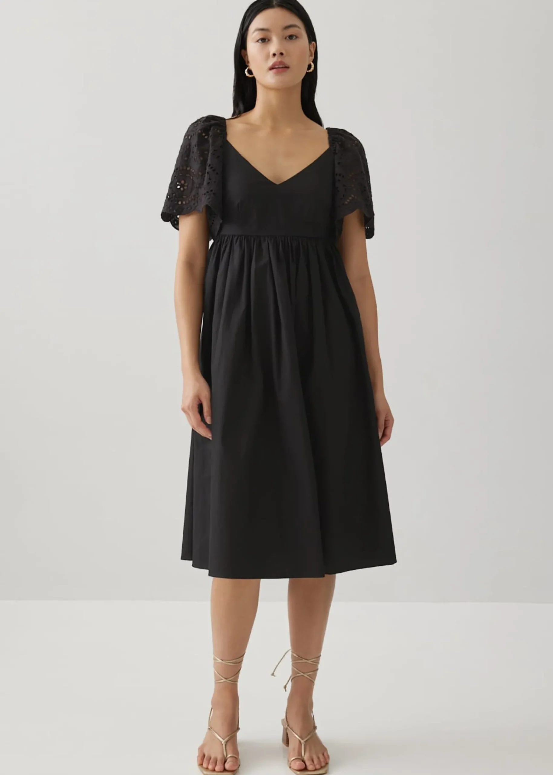 Gwen Padded Broderie Sleeve Dress