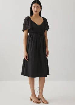 Gwen Padded Broderie Sleeve Dress