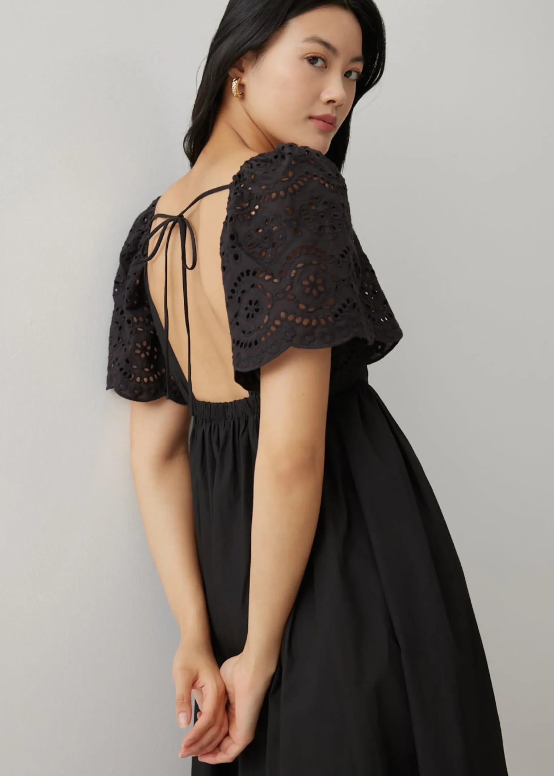 Gwen Padded Broderie Sleeve Dress