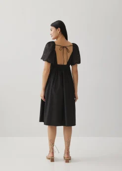 Gwen Padded Broderie Sleeve Dress