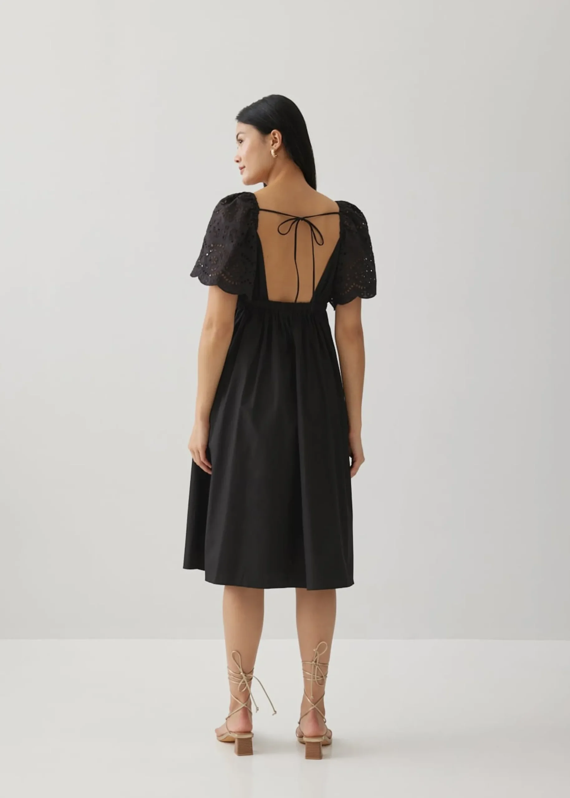 Gwen Padded Broderie Sleeve Dress