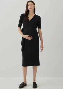 Gwyne Maternity Nursing Knit Wrap Dress