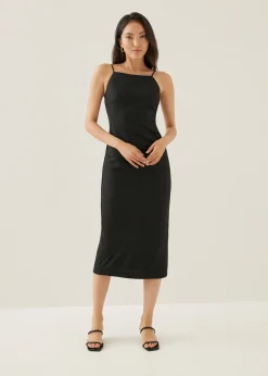 Gyla Straight Neck Column Maxi Dress