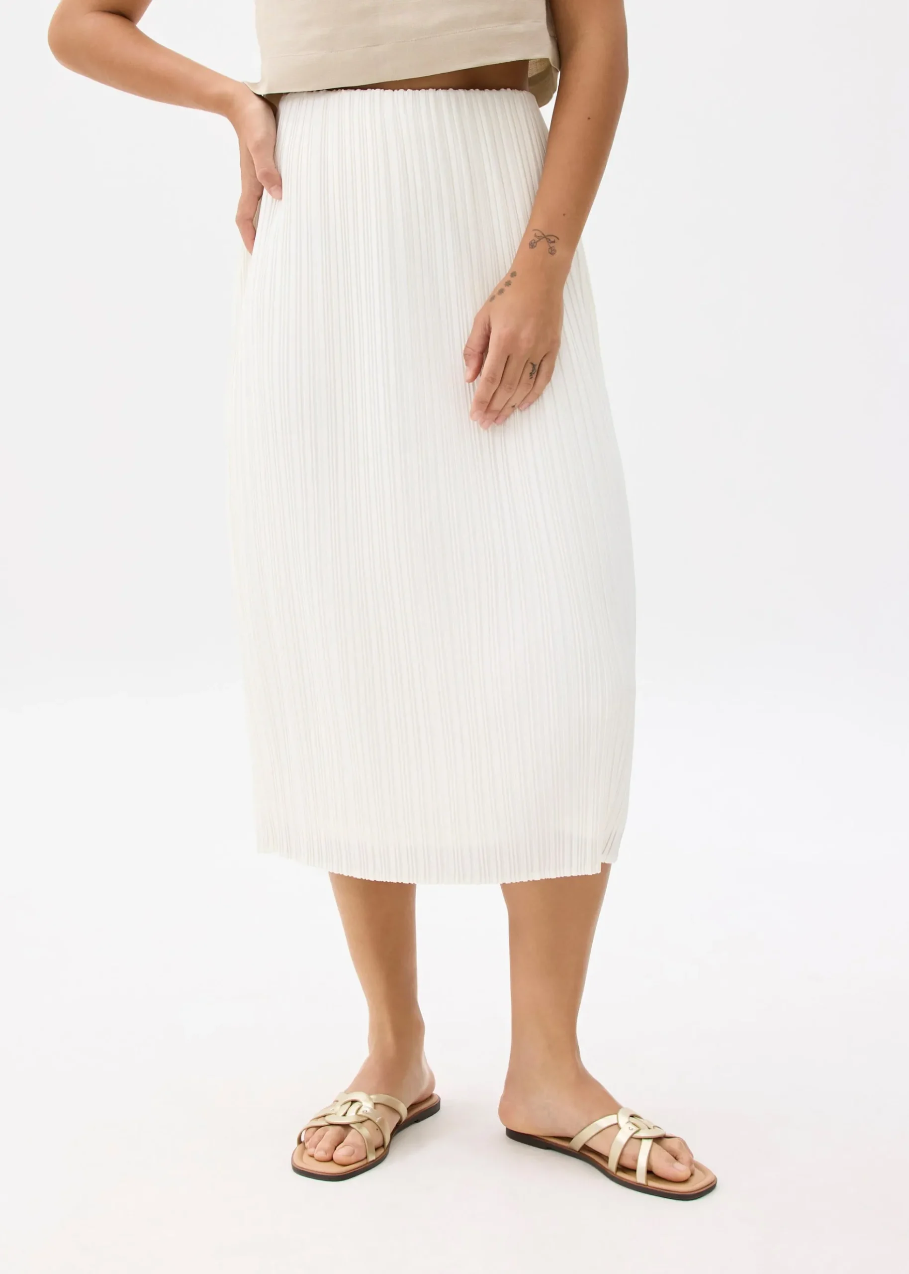 Gym Pleated Column Midi Skirt