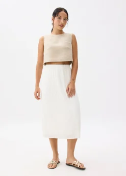 Gym Pleated Column Midi Skirt