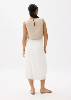 Gym Pleated Column Midi Skirt