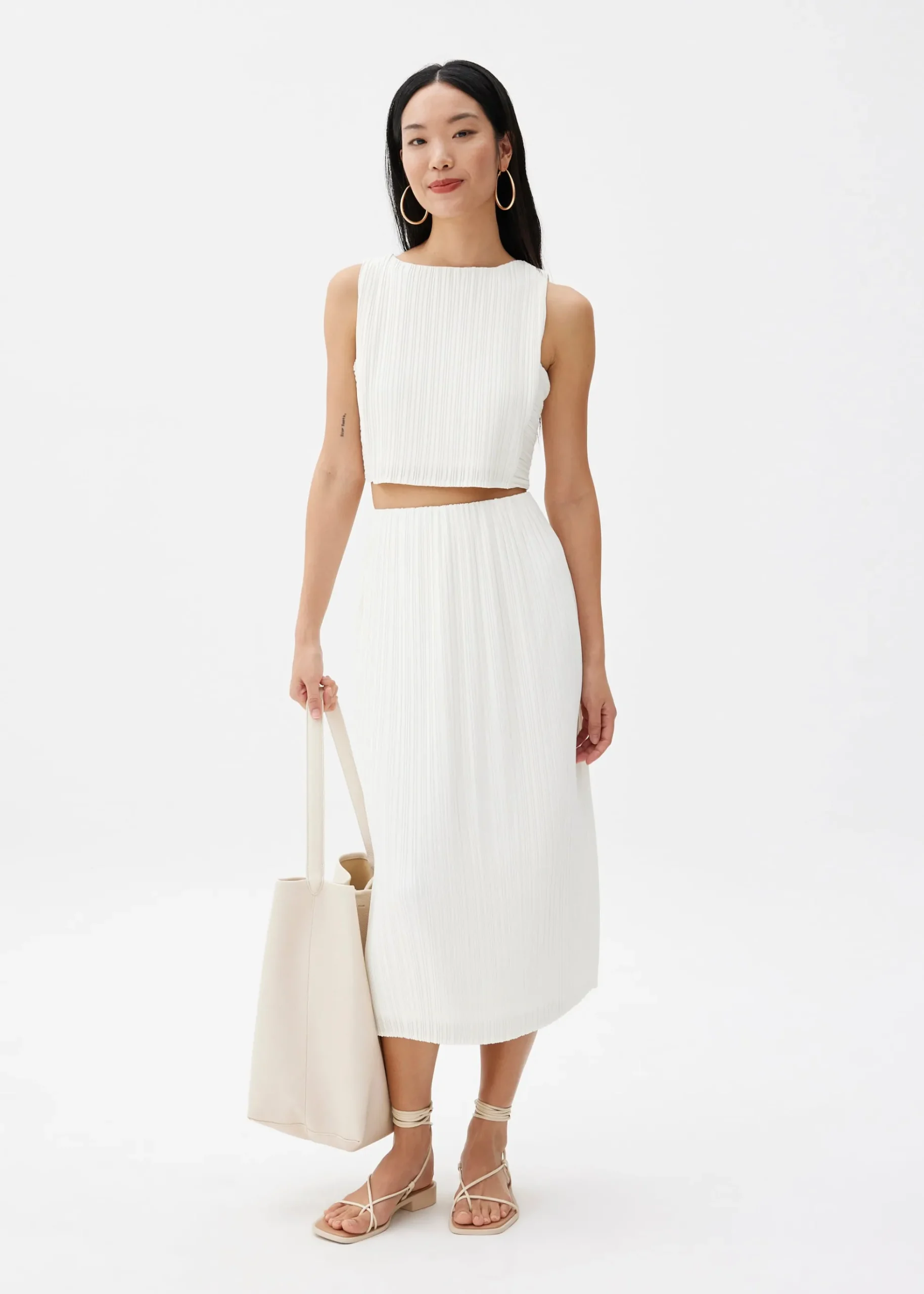 Gym Pleated Column Midi Skirt