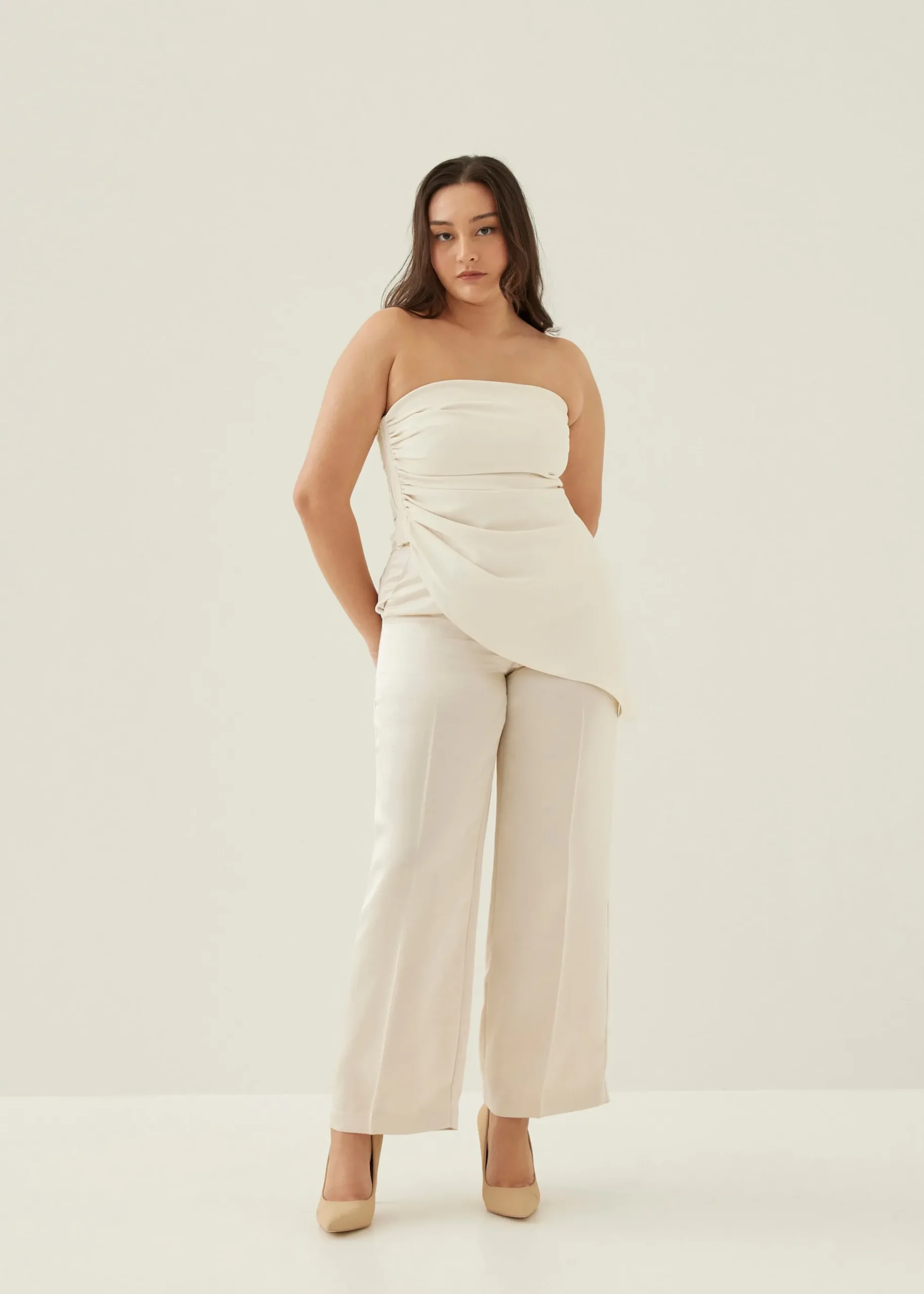Hailea Asymmetric Drape Tube Top