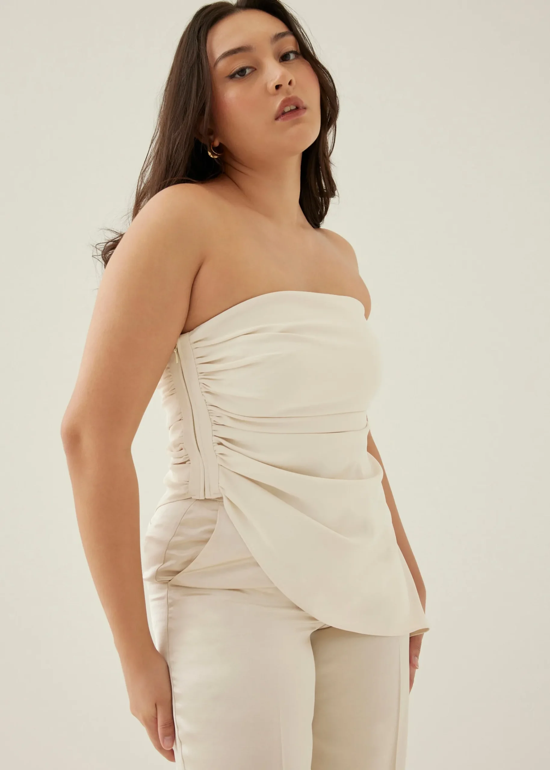 Hailea Asymmetric Drape Tube Top