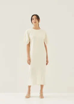 Haina Textured Column Midi Dress