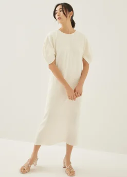 Haina Textured Column Midi Dress