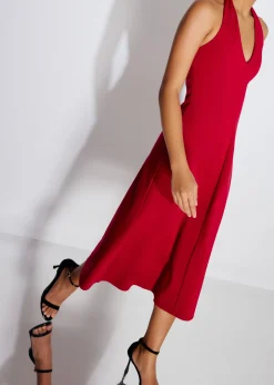 Halter Neck A-Line Midaxi Dress