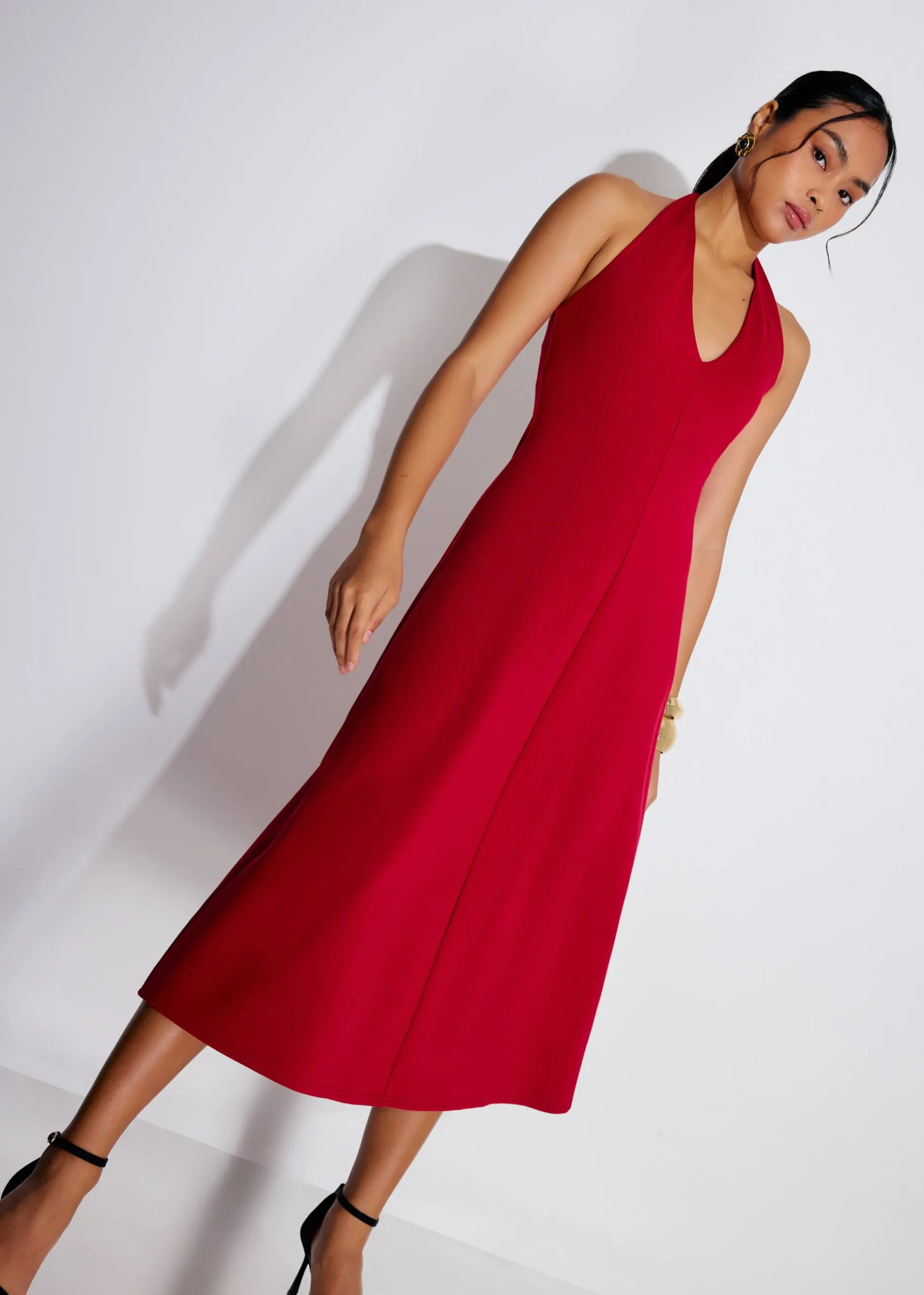 Halter Neck A-Line Midaxi Dress