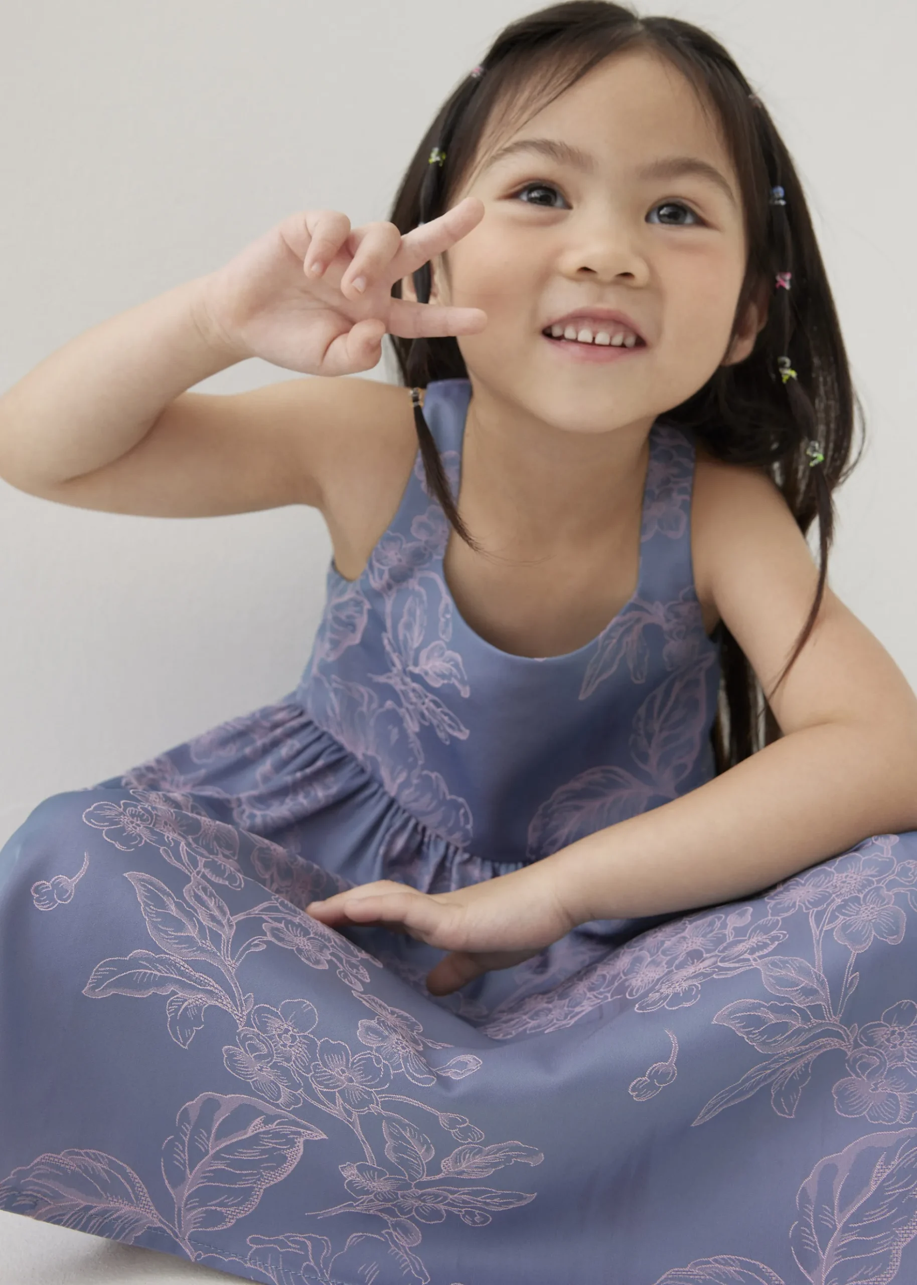 Hana Satin Babydoll Mini Dress in Opulent Florals