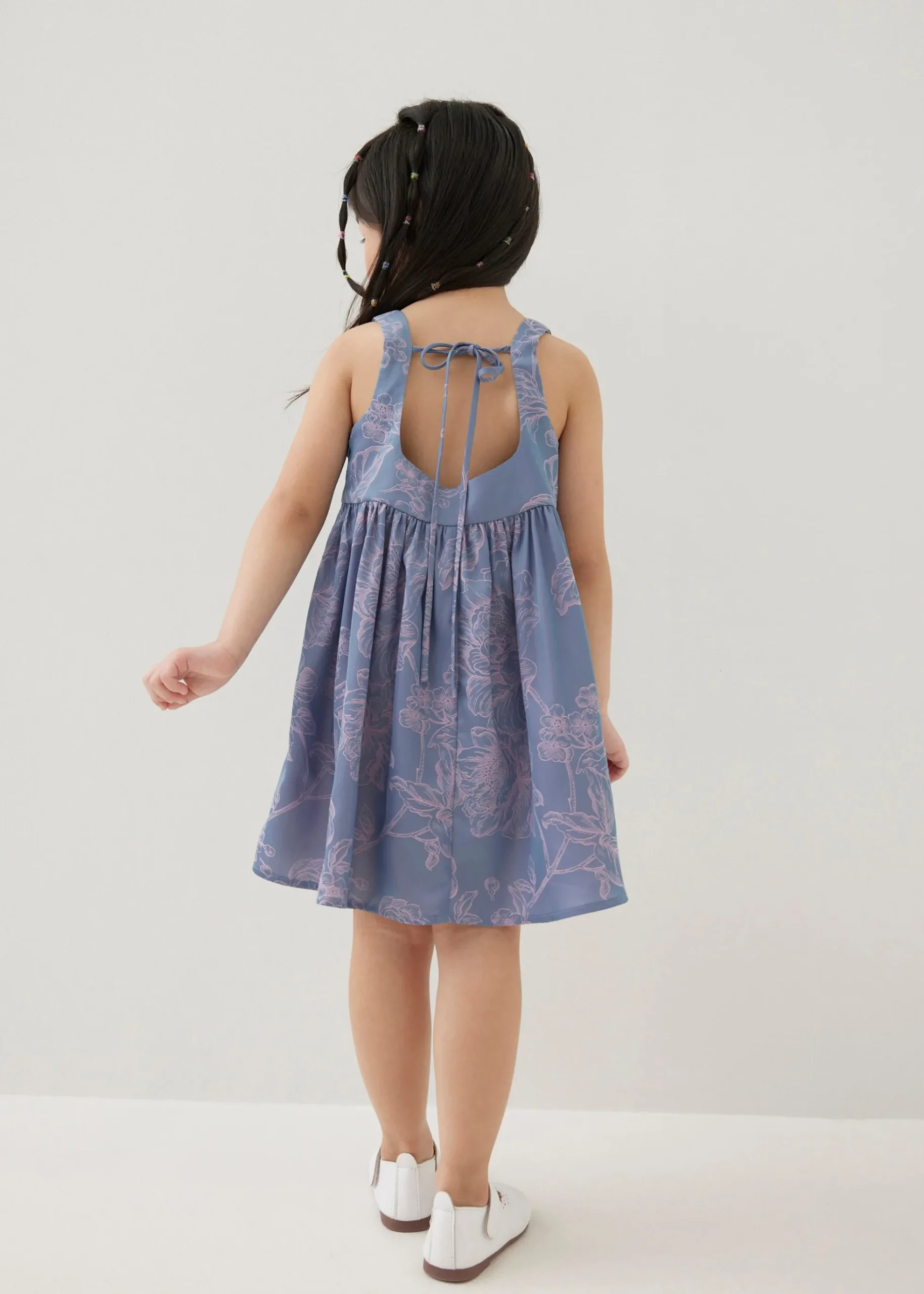 Hana Satin Babydoll Mini Dress in Opulent Florals