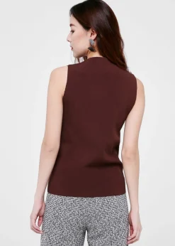 Haniela Funnel Neck Knit Top