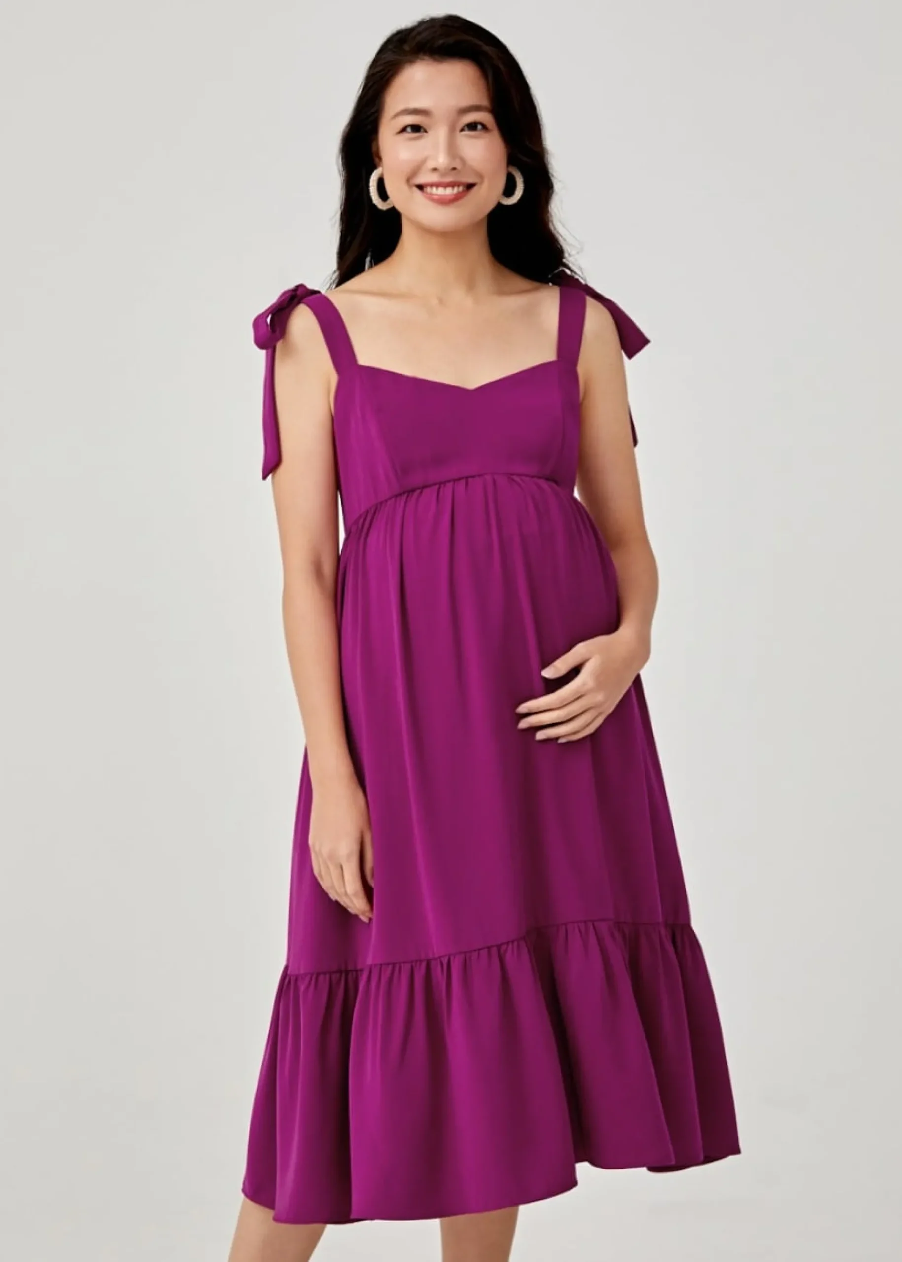 Harlyn Maternity Ribbon Tie Trapeze Dress
