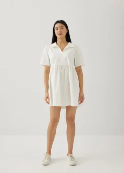 Heather Cotton Babydoll Shirt Dress