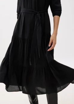 High Neck Fit & Flare Midaxi Dress