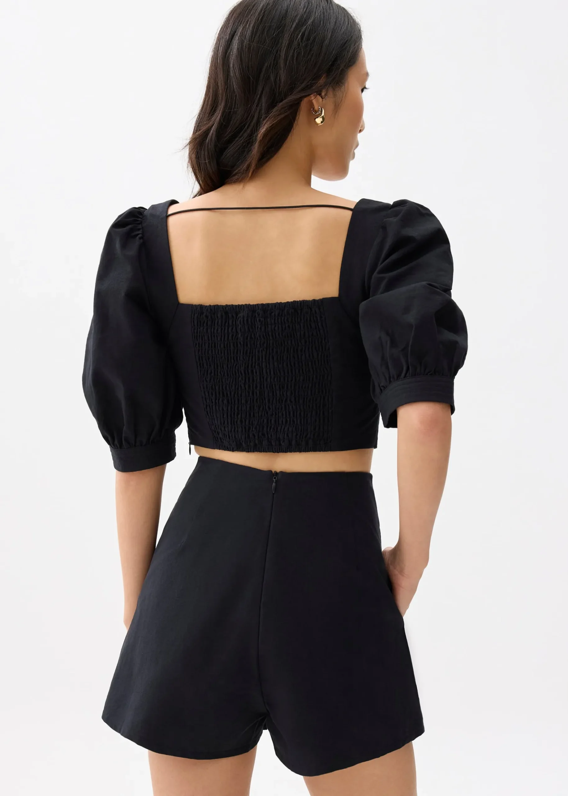 High Waist Cotton A-line Skorts