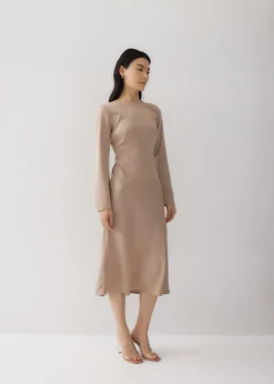 Hyacinth Padded Satin Low Back Dress