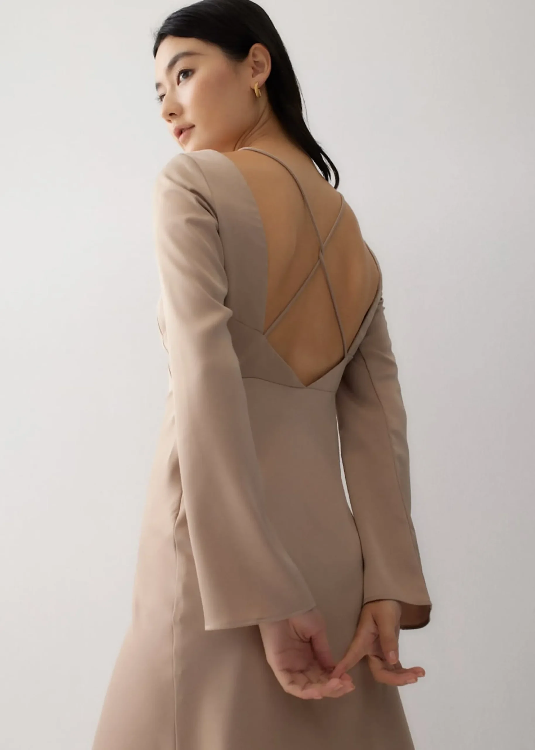 Hyacinth Padded Satin Low Back Dress