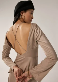 Hyacinth Padded Satin Low Back Dress