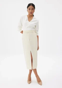 Iman Tailored Column Midi Skirt