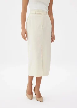 Iman Tailored Column Midi Skirt