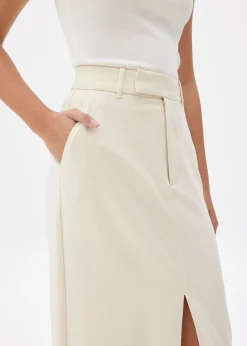 Iman Tailored Column Midi Skirt