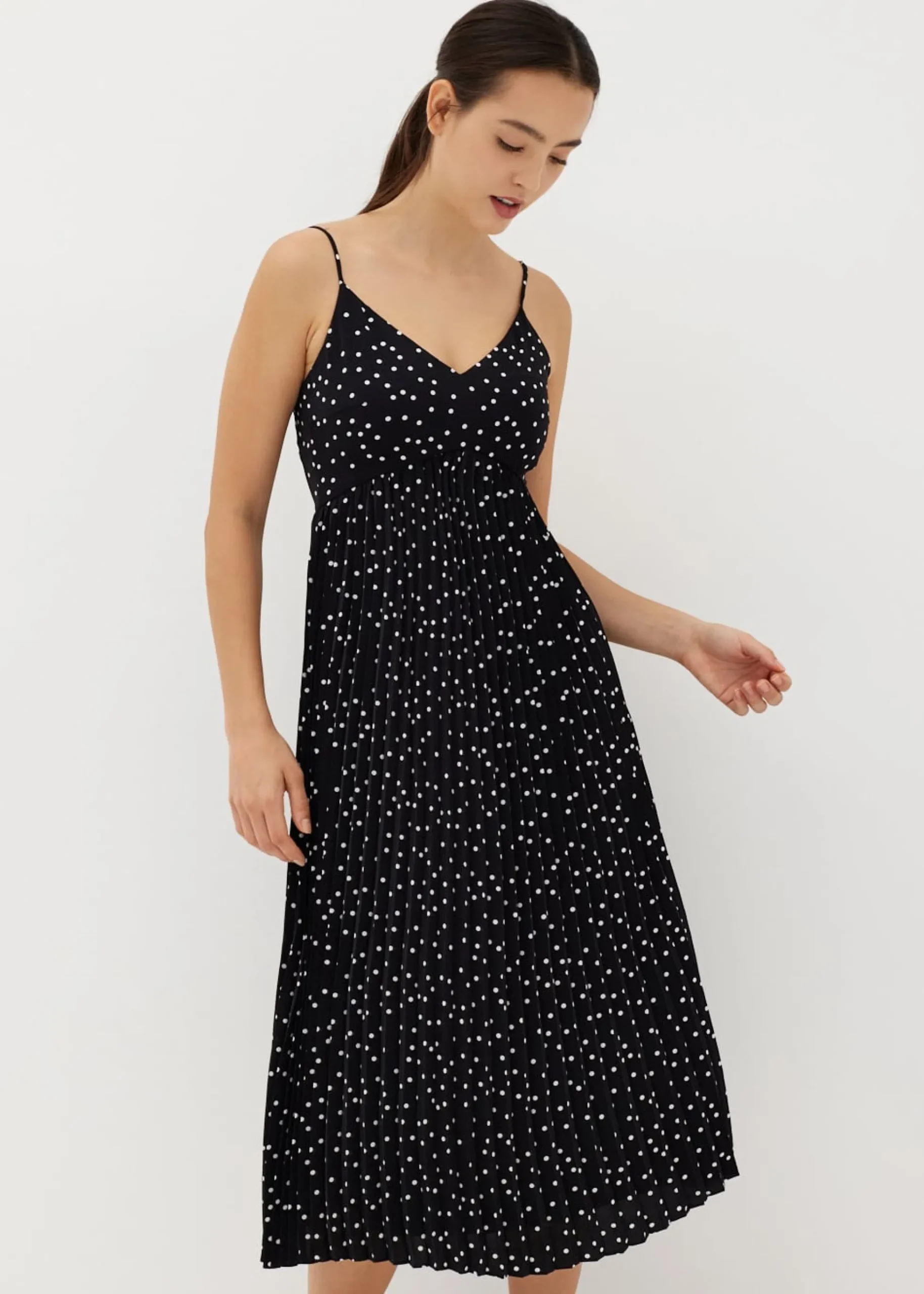 Indya Polka Dot Pleated Dress