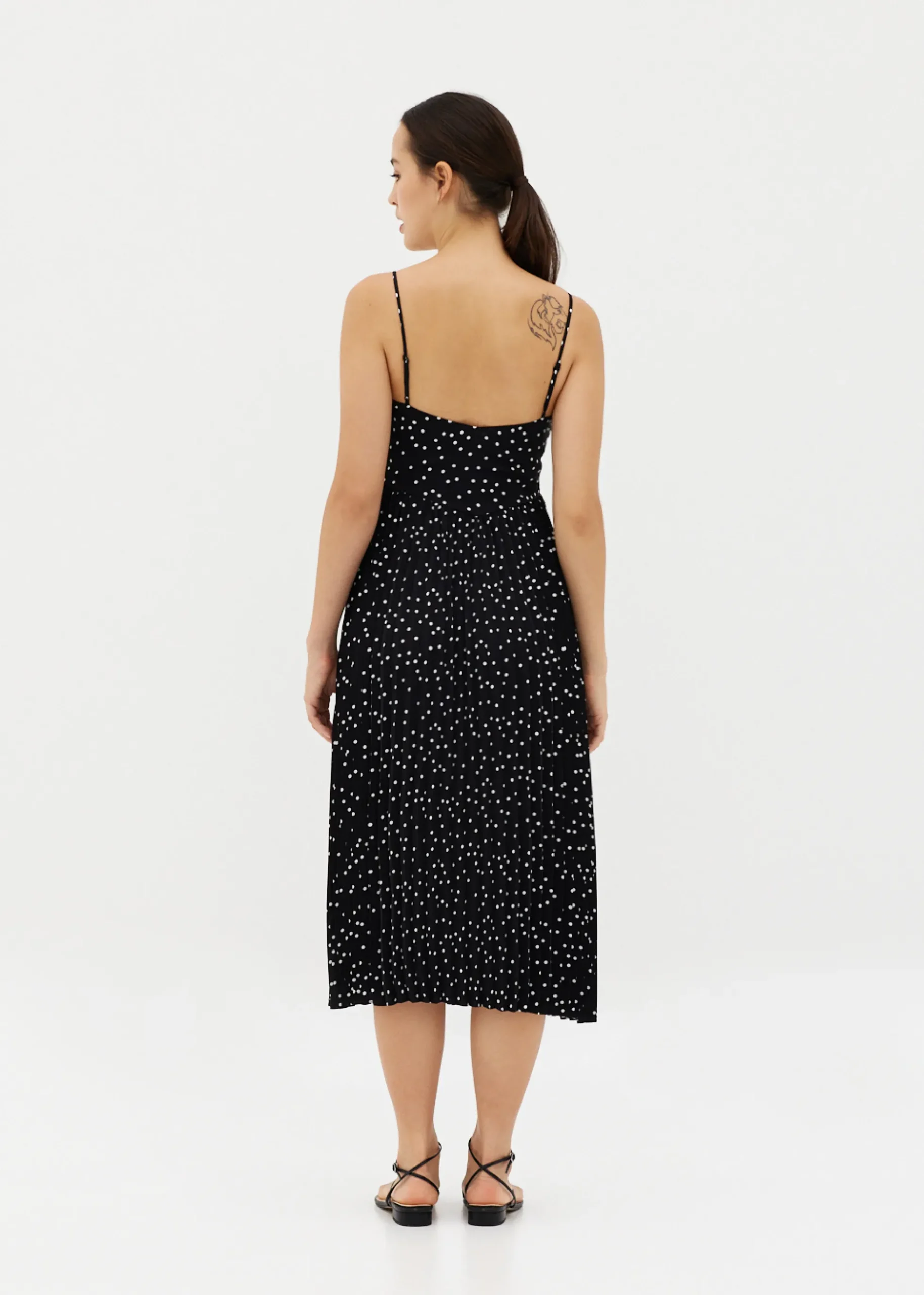 Indya Polka Dot Pleated Dress